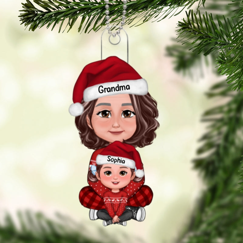 Grandma & Grandkid Christmas Gift For Granddaughter Grandson Personalized Acrylic Ornament